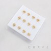 HEART-SHAPED DESIGN CENTERED WITH A MULTI CZ CROSS INLAID 316L SURGICAL STEEL L-SHAPE NOSE RING BOX